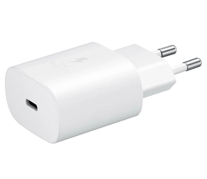 Сетевое зарядное устройство Sumsung USB-C 25W быстрая зарядка PD Fast Charging No Logo Белый - изображение 2