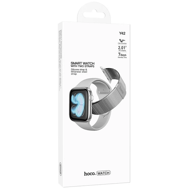 Смарт-часы Hoco Y42 Smart Watch (Call Version) с функцией звонка и влагозащитой IP68 Серебро - изображение 3