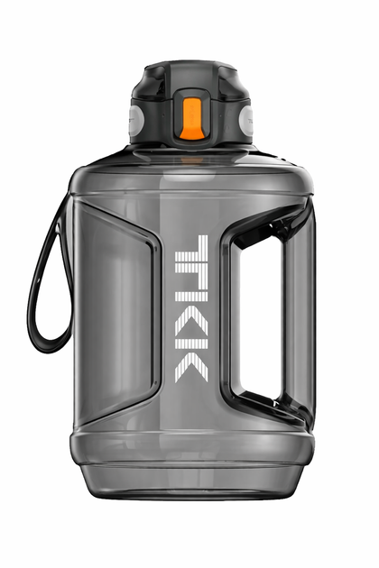 Спортивна пляшка TKK 2300 мл (2.3 л) — Чорний Tritan BPA-free, ударостійка еко-пляшка з ручкою та клапаном - Фото 1 Спортивна пляшка TKK 2300 мл (2.3 л) — Чорний Tritan BPA-free, ударостійка еко-пляшка з ручкою та клапаном - зображення 1