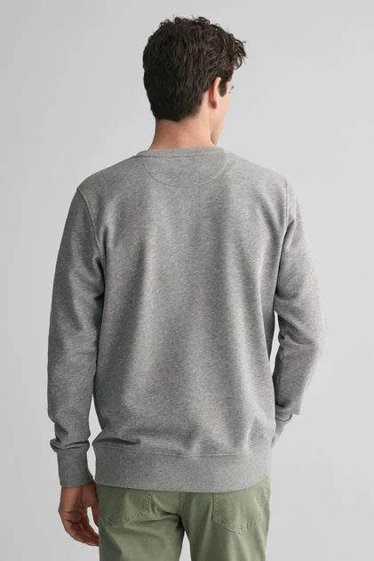 Чоловічий сірий світшот REG SHIELD C-NECK Gant S 2006065 - изображение 3