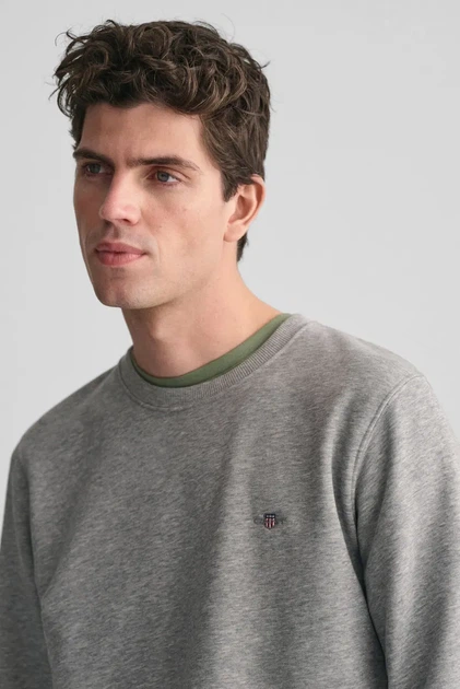 Чоловічий сірий світшот REG SHIELD C-NECK Gant S 2006065 - изображение 4