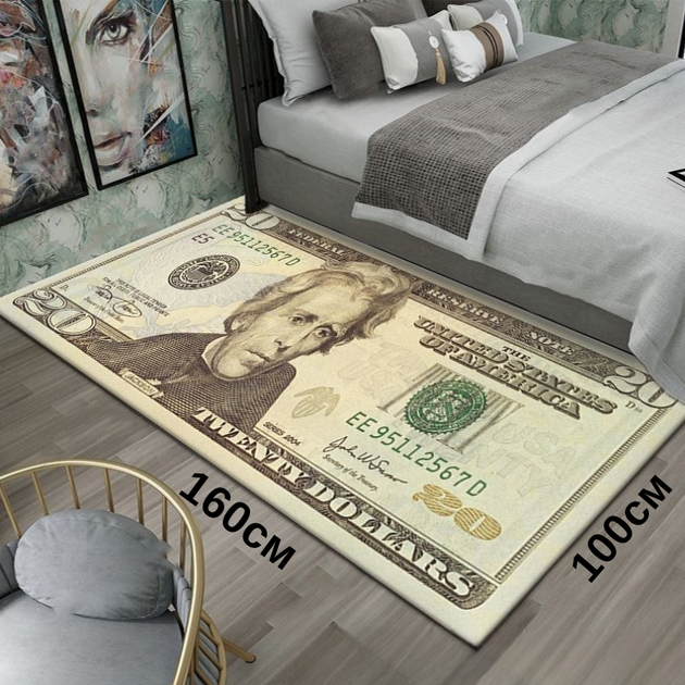 Стильный и износостойкий коврик для дома 100×160-"20 долларов" KT8000510 - Фото 3 Стильный и износостойкий коврик для дома 100×160-"20 долларов" KT8000510 - изображение 3