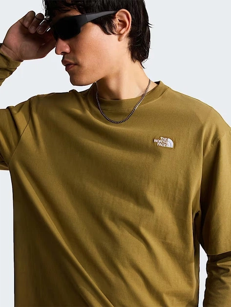 Футболка бавовняна довга чоловіча The North Face M Tnf Essential Simple Dome NF0A8EVW2EL S Гірчична (800070354819) - зображення 6