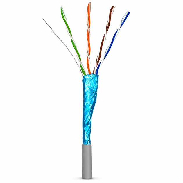 Витая пара Gear Cat5e FTP CCA 305 м серый внутренний кабель для интернета роутеров и передачи данных - изображение 2