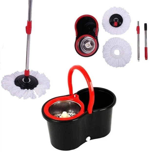 Швабра з віджимом Spin Mop з відром і центрифугою, швабра для підлоги з мікрофіброю, система легкого прибирання без відер і брудних рук - Фото 1 Швабра з віджимом Spin Mop з відром і центрифугою, швабра для підлоги з мікрофіброю, система легкого прибирання без відер і брудних рук - изображение 1