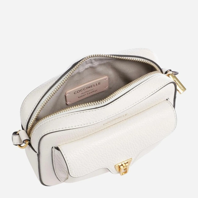 Torebka crossbody damska skórzana małą Coccinelle Beat E1MF6550401 N17 Mleczna (800070354171) - obraz 3