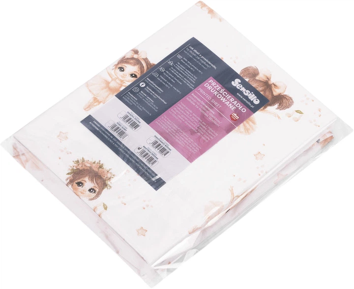 Prześcieradło dziecięce Sensillo Baletnice 60x120 cm Różowe (5903076322982) - obraz 2