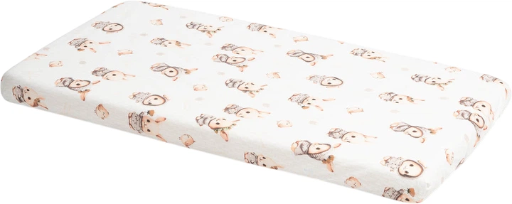 Prześcieradło dziecięce Sensillo Króliczki 60x120 cm Beżowe (5908310398631) - obraz 2