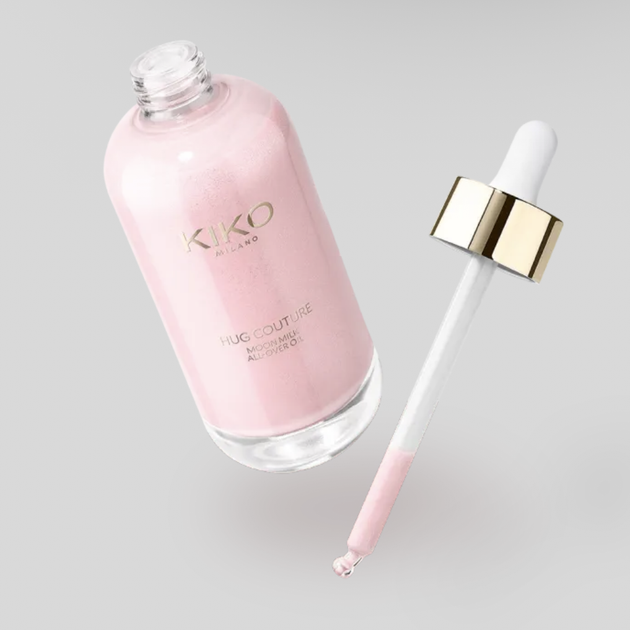 Увлажняющее масло для лица, тела и волос с мерцающим эффектом Kiko Milano moon milk all-over oil 100 мл - изображение 3