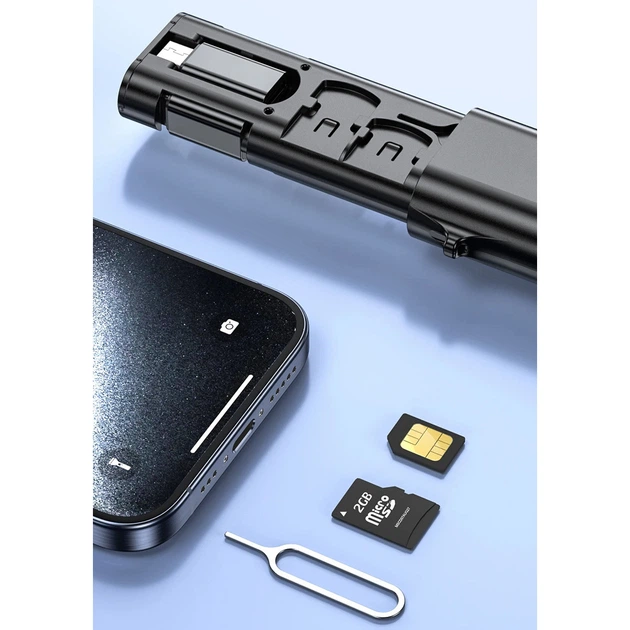 Багатофункціональний набір у футлярі Toocki PD 60W Type C кабель з перехідниками Micro, USB, Lightning Black - Фото 7 Багатофункціональний набір у футлярі Toocki PD 60W Type C кабель з перехідниками Micro, USB, Lightning Black - зображення 7