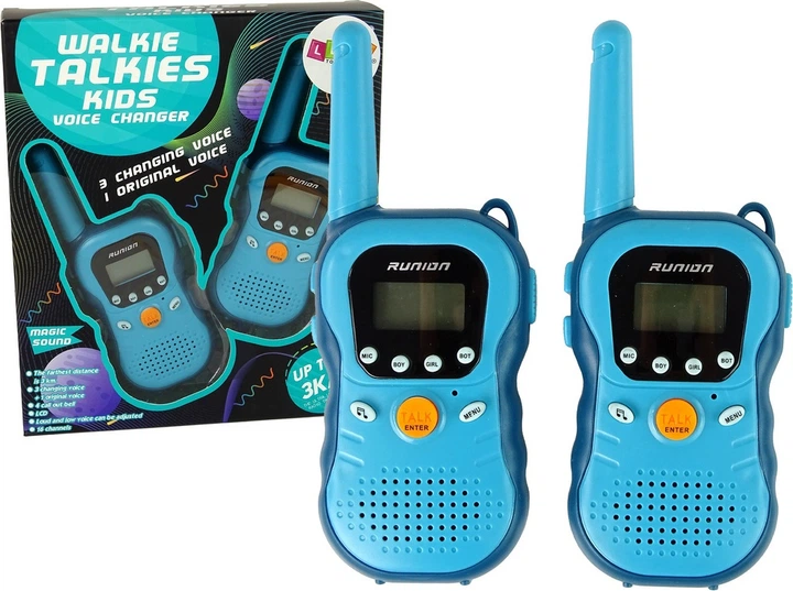 Krótkofalówki walkie-talkie LEAN Toys 2 szt. Niebieskie 15680 (5905679072011) - obraz 4