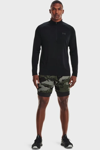 Чоловічий чорний лонгслів UA Tech 2.0 1/2 Zip Under Armour S 1328495-001 - изображение 2