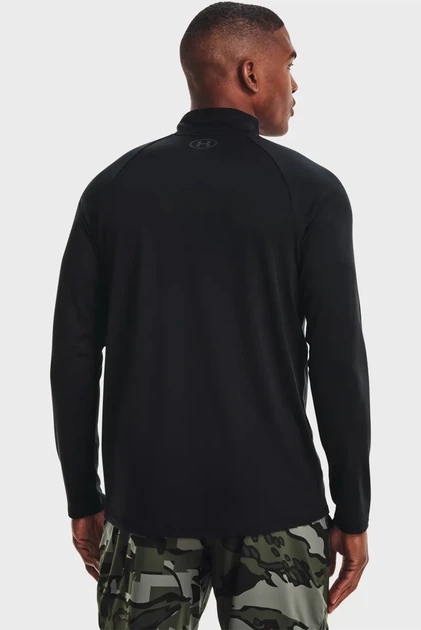 Чоловічий чорний лонгслів UA Tech 2.0 1/2 Zip Under Armour 3XLT 1328495-001 - Фото 3 Чоловічий чорний лонгслів UA Tech 2.0 1/2 Zip Under Armour 3XLT 1328495-001 - изображение 3