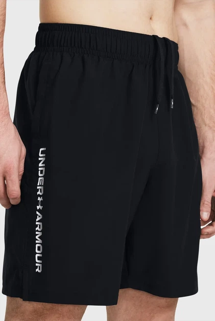 Чоловічі чорні шорти UA Woven Wdmk Shorts Under Armour S 1383356-001 - Фото 3 Чоловічі чорні шорти UA Woven Wdmk Shorts Under Armour S 1383356-001 - изображение 3