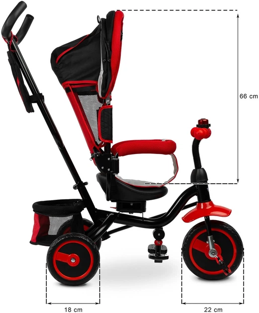 Rowerek trójkołowy Toyz Timmy z obracanym siedziskiem Czerwony (5902021525843) - obraz 8