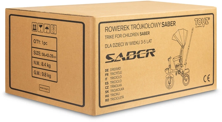 Триколісний велосипед Toyz Saber з поворотним сидінням Світло-рожевий (5903076399960) - зображення 11