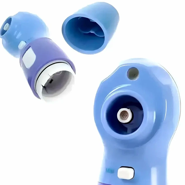Аппарат для вакуумной чистки лица 25 Вт 20х7х6 см с 4 насадками Power Perfect Pore синий - изображение 5