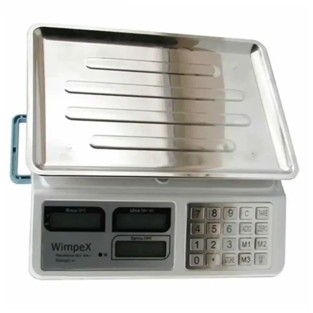 Весы торговые электронные до 50 кг с аккумулятором и адаптером Wimpex WX-5004 размер платформы 25х35 см - Фото 4 Весы торговые электронные до 50 кг с аккумулятором и адаптером Wimpex WX-5004 размер платформы 25х35 см - изображение 4