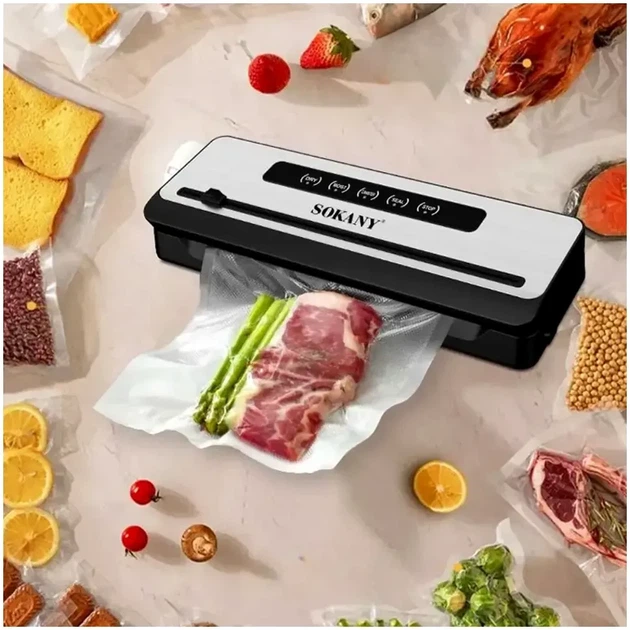 Вакуумный упаковщик 200Вт 40,5х11х20 см для продуктов SK-13076 из нержавеющей стали - изображение 11
