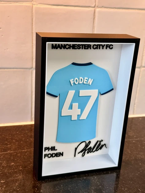 Картина в рамці футболка Manchester City FC Phil Foden 47 з автографом. Aivory - изображение 2