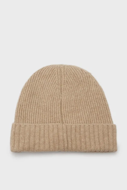 Чоловіча бежева вовняна шапка UNISEX. SHIELD WOOL BEANIE Gant OS 9910023 - Фото 2 Чоловіча бежева вовняна шапка UNISEX. SHIELD WOOL BEANIE Gant OS 9910023 - изображение 2