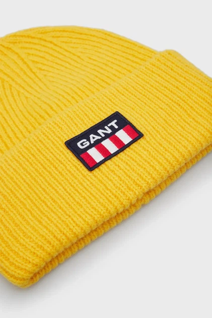 Чоловіча жовта вовняна шапка Gant OS 9900065 - изображение 3