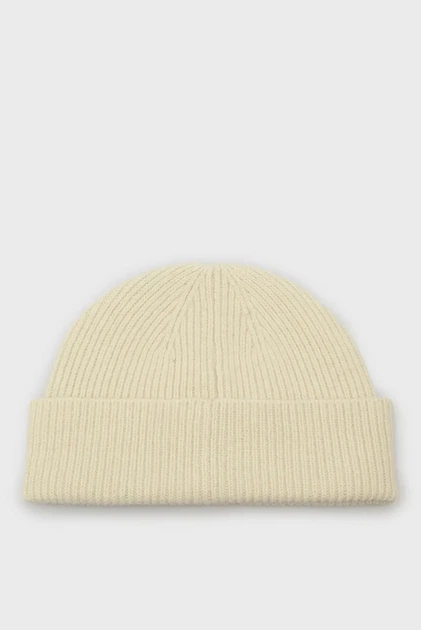 Чоловіча біла вовняна шапка WOOL KNITTED BEANIE Gant OS 9911036 - изображение 3