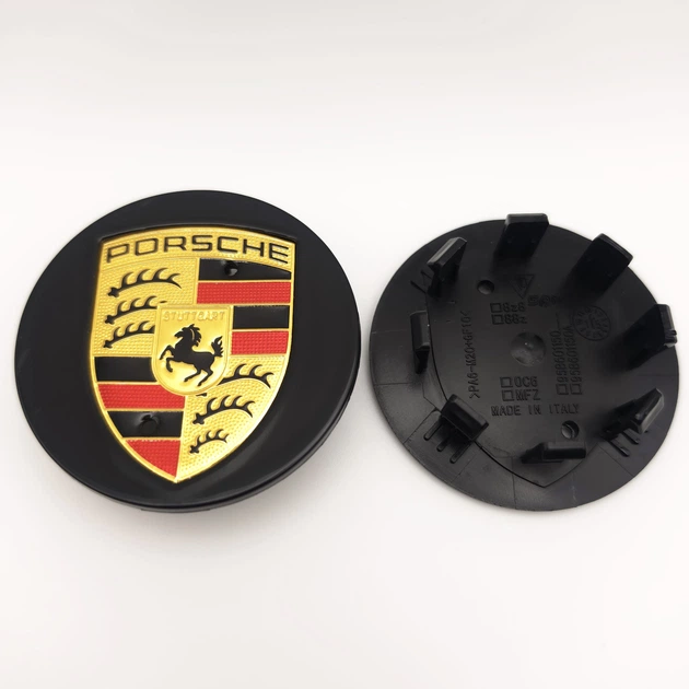 Колпачок заглушка ступицы колеса Porsche 65 мм черный - Фото 1 Колпачок заглушка ступицы колеса Porsche 65 мм черный - изображение 1