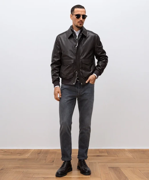 Куртка мужская Brunello Cucinelli BC-LTHR-JKT-BRN L коричневый - изображение 2