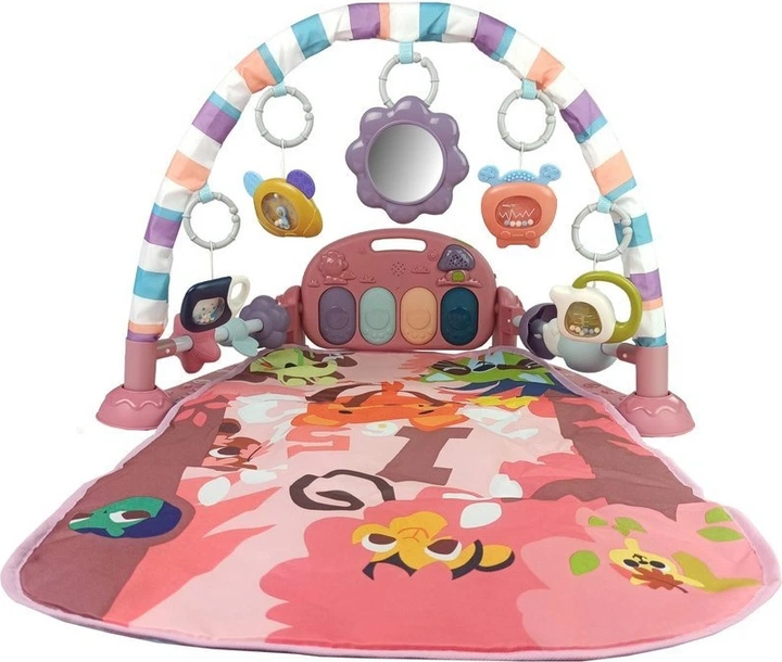 Mata dla niemowląt LEAN Toys z pianinkiem Różowa 8490 (5903802458794) - obraz 2