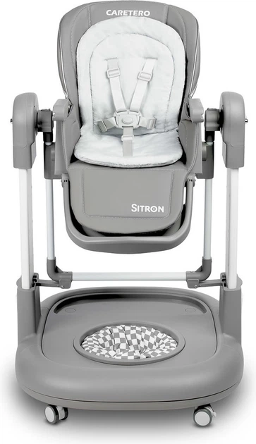 Стільчик для годування Caretero Sitron 3 в 1 з функцією гойдалки та ходунків Сірий (5903076323316) - зображення 3