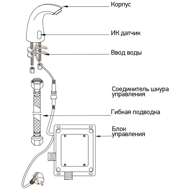 Змішувач для умивальника настільний сенсорний хром Mixxus PHOTO MI2836 (00147620) - изображение 2