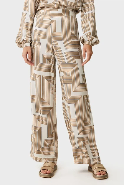 Жіночі бежеві брюки з візерунком Graphic pants Mexx 34 MF007001751W - Фото 1 Жіночі бежеві брюки з візерунком Graphic pants Mexx 34 MF007001751W - изображение 1
