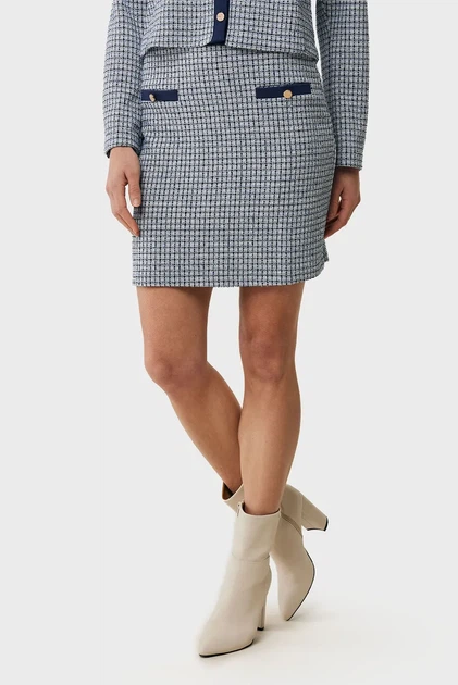 Жіноча синя твідова спідниця Classic jacquard skirt Mexx L MF007401451W - Фото 1 Жіноча синя твідова спідниця Classic jacquard skirt Mexx L MF007401451W - изображение 1