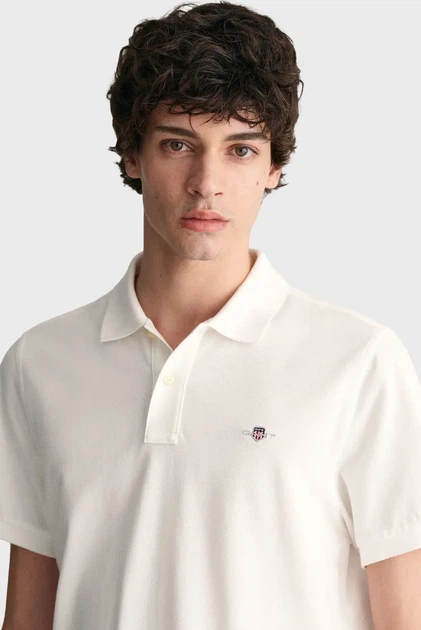Чоловіче біле поло REG SHIELD SS PIQUE POLO Gant XL 2210 - зображення 4