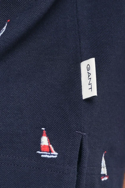 Чоловіче темно-синє поло з візерунком EMBROIDERED GRAPHIC Gant XXL 2014046 - изображение 5