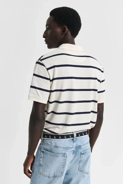 Чоловіче біле поло у смужку STRIPED POLO Gant M 2014022 - Фото 3 Чоловіче біле поло у смужку STRIPED POLO Gant M 2014022 - изображение 3