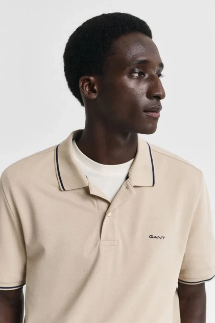 Чоловіче бежеве поло TIPPING SS PIQUE POLO Gant XL 2062034 - изображение 3