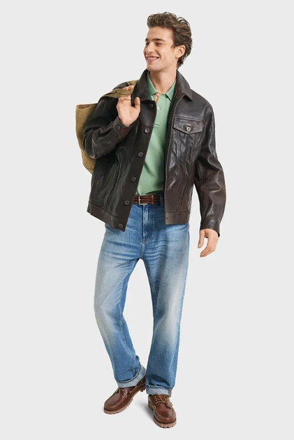Чоловіче зелене поло REG CONTRAST PIQUE Gant XL 2062026 - изображение 4