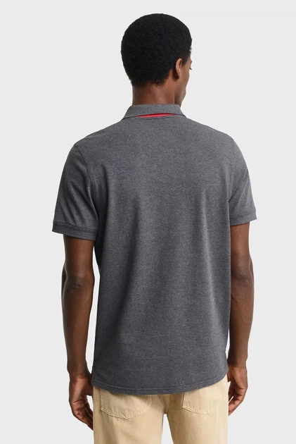 Чоловіче сіре поло REG CONTRAST PIQUE Gant XXL 2062026 - изображение 3