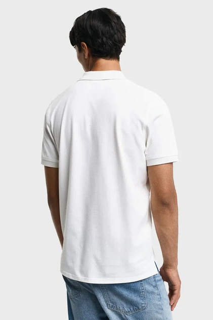 Чоловіче біле поло REG CONTRAST PIQUE Gant L 2062026 - изображение 3