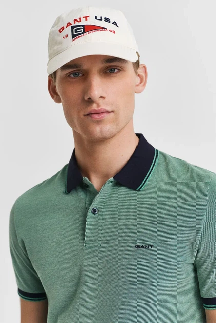 Чоловіче зелене поло 4-COL OXFORD SS PIQUE Gant XL 2057029 - зображення 4