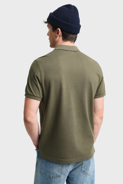 Чоловіче оливковое поло REG SHIELD SS PIQUE POLO Gant M 2210 - изображение 3