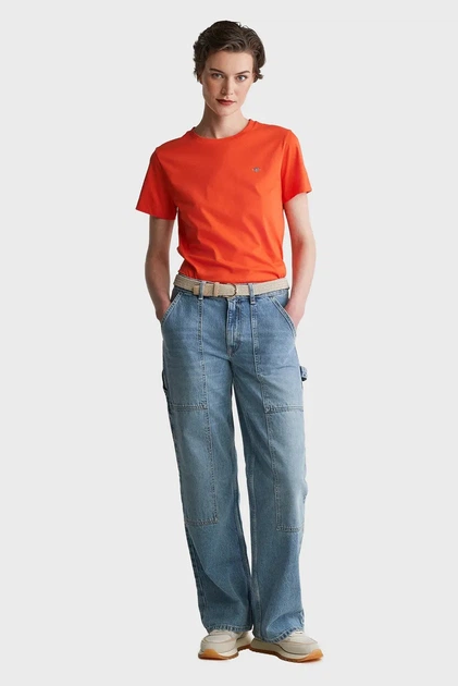 Жіноча червона футболка REG SHIELD SS T-SHIRT Gant L 4200200 - зображення 5