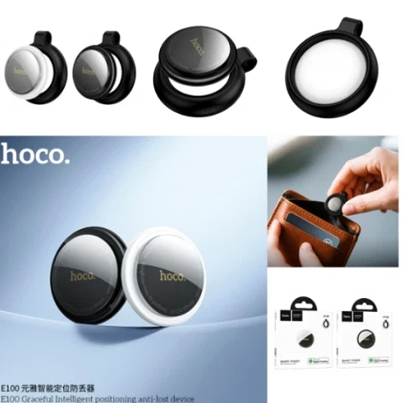 Поисковый трекер брелок Hoco E100 черный ABS-пластик Bluetooth 230 мАч 32х32х6.4 мм для защиты вещей - изображение 6
