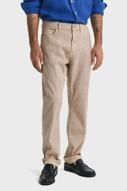 Чоловічі бежеві лляні джинси REG COT/LINEN JEANS Gant 33-32 1000306 - Фото 1 Чоловічі бежеві лляні джинси REG COT/LINEN JEANS Gant 33-32 1000306 - зображення 1