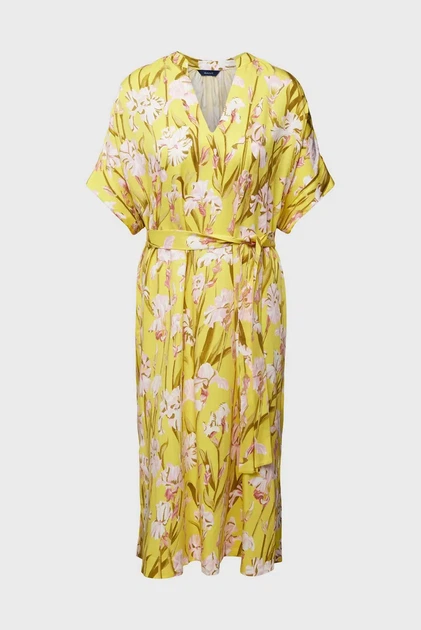 Жіноча жовта сукня з візерунком RELAXED IRIS PRINT CAFTAN Gant 40 4503242 - изображение 6