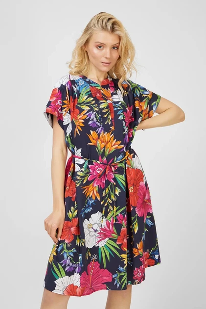 Жіноча темно-синя сукня з візерунком HUMMING FLORAL Gant 38 4503140 - Фото 1 Жіноча темно-синя сукня з візерунком HUMMING FLORAL Gant 38 4503140 - изображение 1