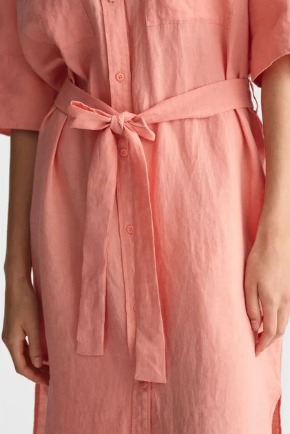 Жіноча коралова лляна сукня Gant 34 4503319 - Фото 5 Жіноча коралова лляна сукня Gant 34 4503319 - изображение 5