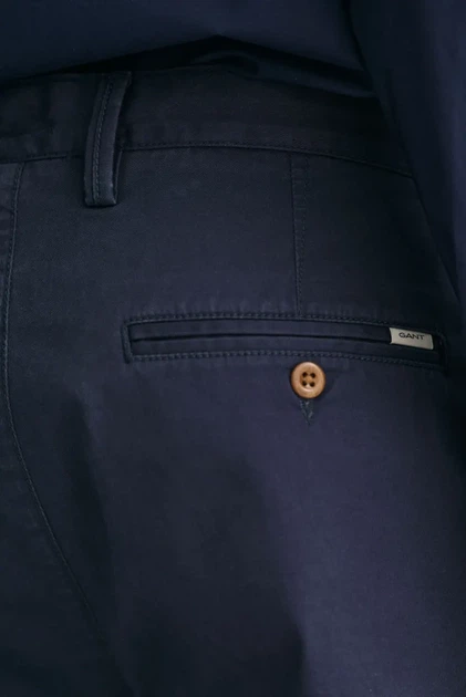 Чоловічі темно-сині чіноси REGULAR TWILL CHINOS Gant 36-32 1505222 - изображение 6